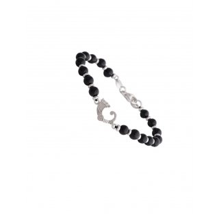 Spadafora - Bracciale Drago Agate - Argento 925 - Agate Nere