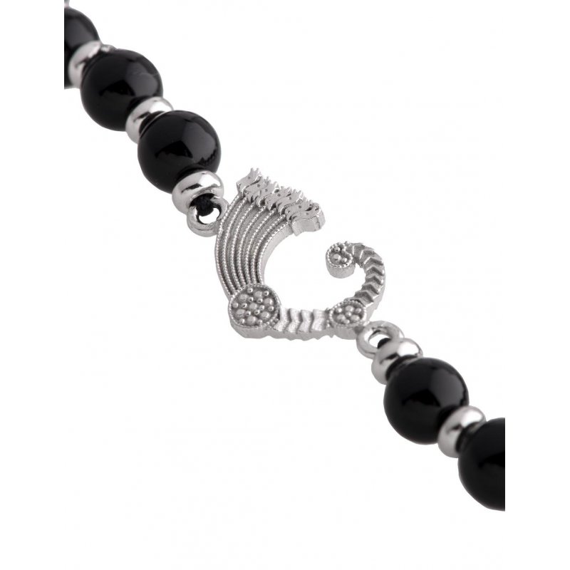 Spadafora - Bracciale Drago Agate - Argento 925 - Agate Nere