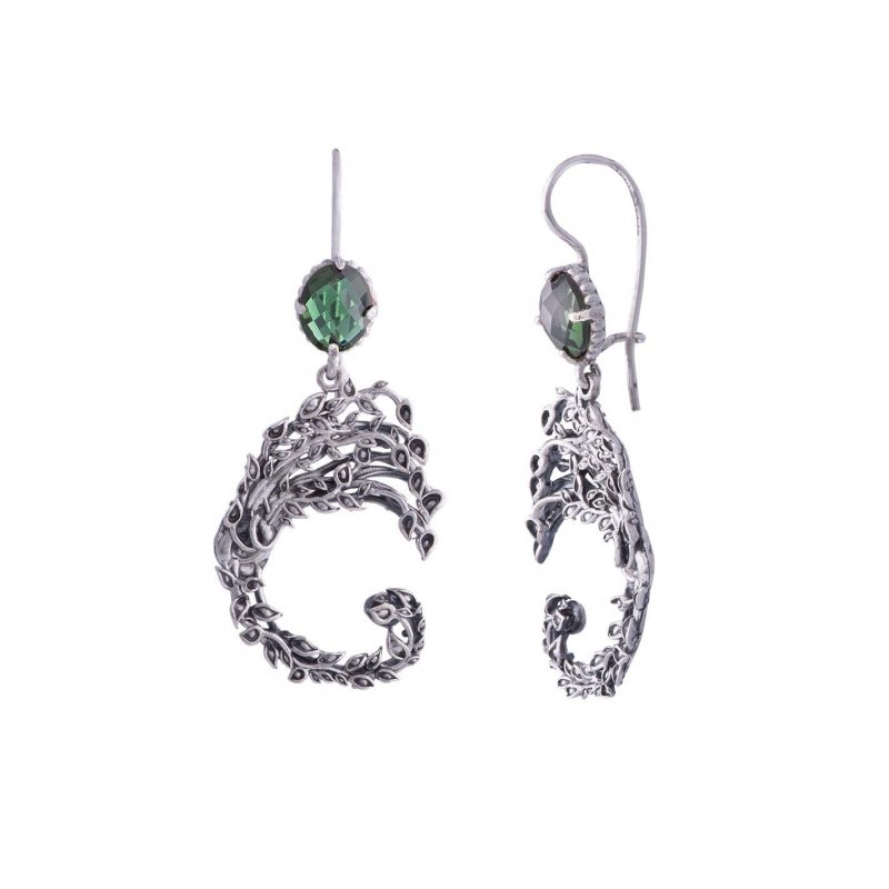Spadafora - Orecchini Drago Alberato - Argento - Verde