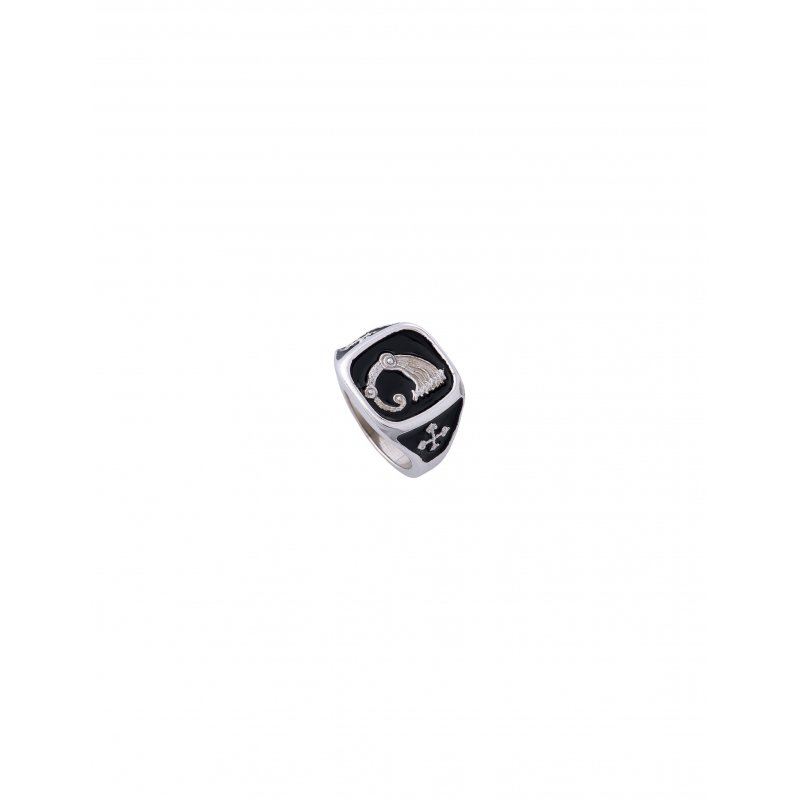 Spadafora - Anello Drago Excalibur - Argento Nero
