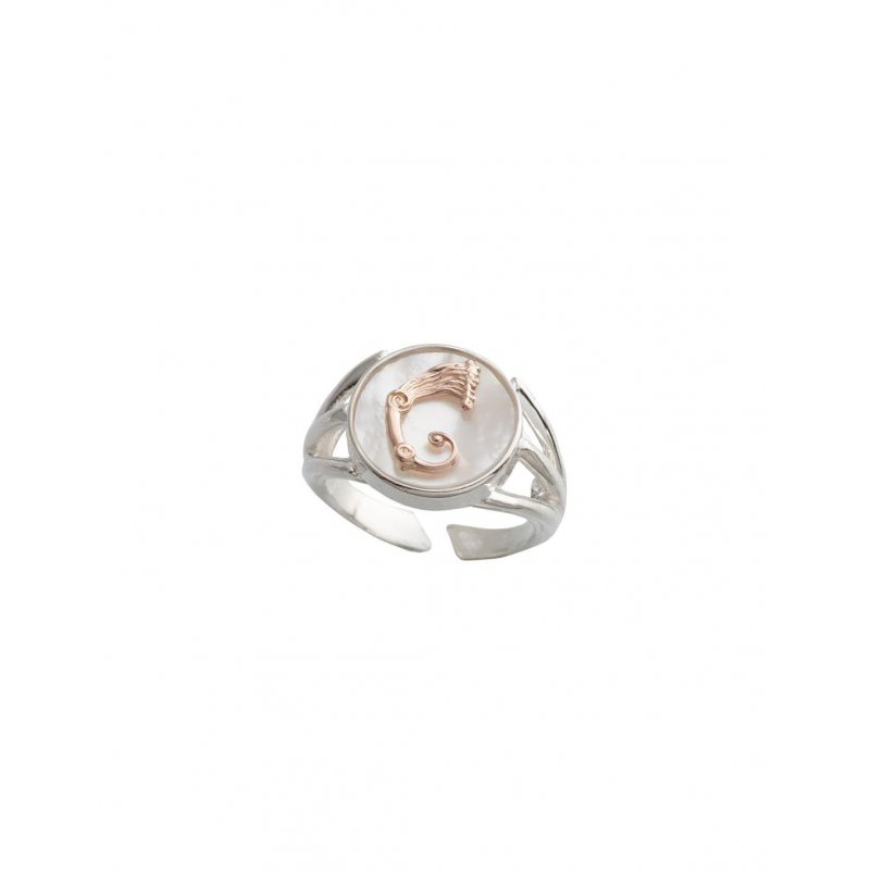 Anello Drago Dorico Bianco - Argento - Spadafora