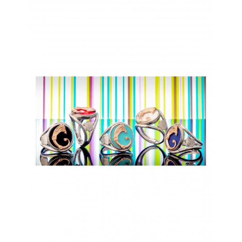 Spadafora - Anello Drago Nuance Corallo - Argento 925