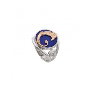Spadafora - Anello Drago Nuance Blu - Argento 925