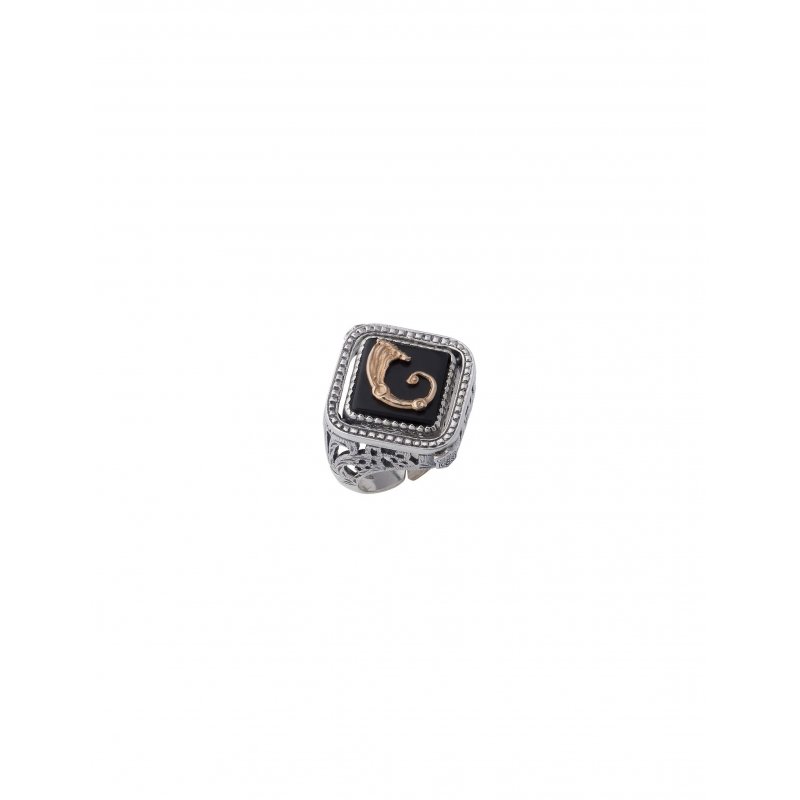 Spadafora - Anello Opplà Quadrato - Argento 925 - Bicolor