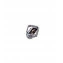 Spadafora - Anello Opplà Quadrato - Argento 925 - Bicolor