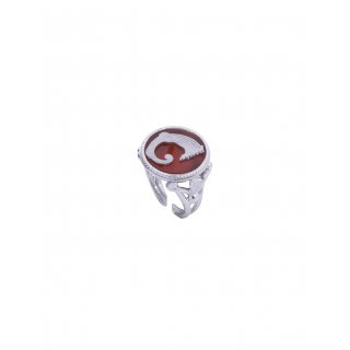 Spadafora - Anello Drago Rosso - Argento 925 - Agata