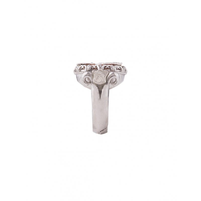 Spadafora - Anello Drago Charme Rosso - Argento - Agata