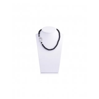 Spadafora - Girocollo Agate Nere - Drago Argento