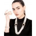 Spadafora - Collana A Tre Fili - Perle E Argento