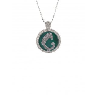 Spadafora - Ciondolo Drago Medal - Argento - Verde