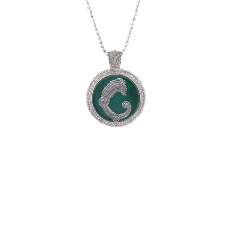 Spadafora - Ciondolo Drago Medal - Argento - Verde