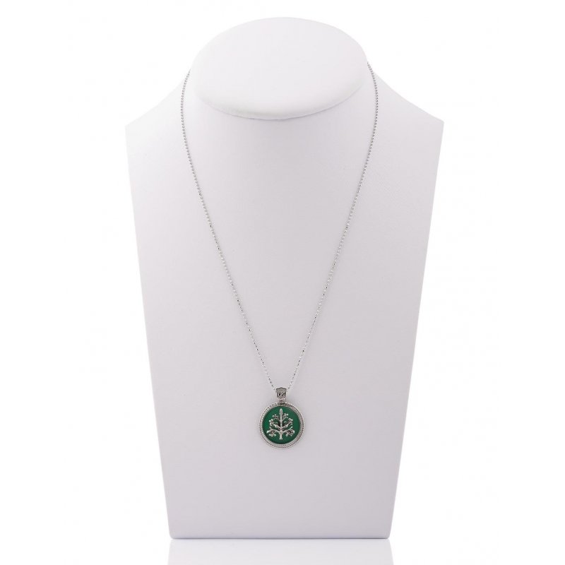 Spadafora - Ciondolo Albero Della Vita - Verde - Argento