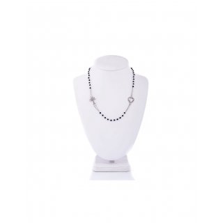 Spadafora - Collana Rosario Excalibur - Argento - Agate Nere