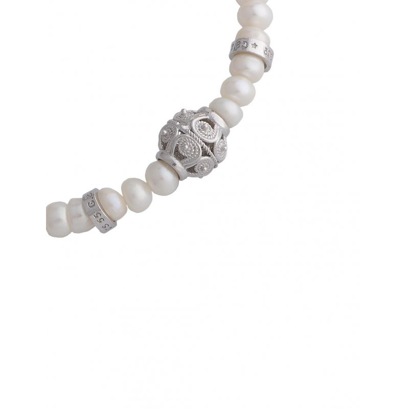 Spadafora - Bracciale Perle E Jennacchella - Argento - Rodio