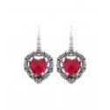 Spadafora - Orecchini Cuore Nel Cuore - Argento - Rosso