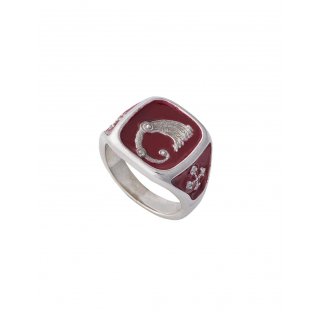 Spadafora - Anello Drago Excalibur - Argento - Rosso