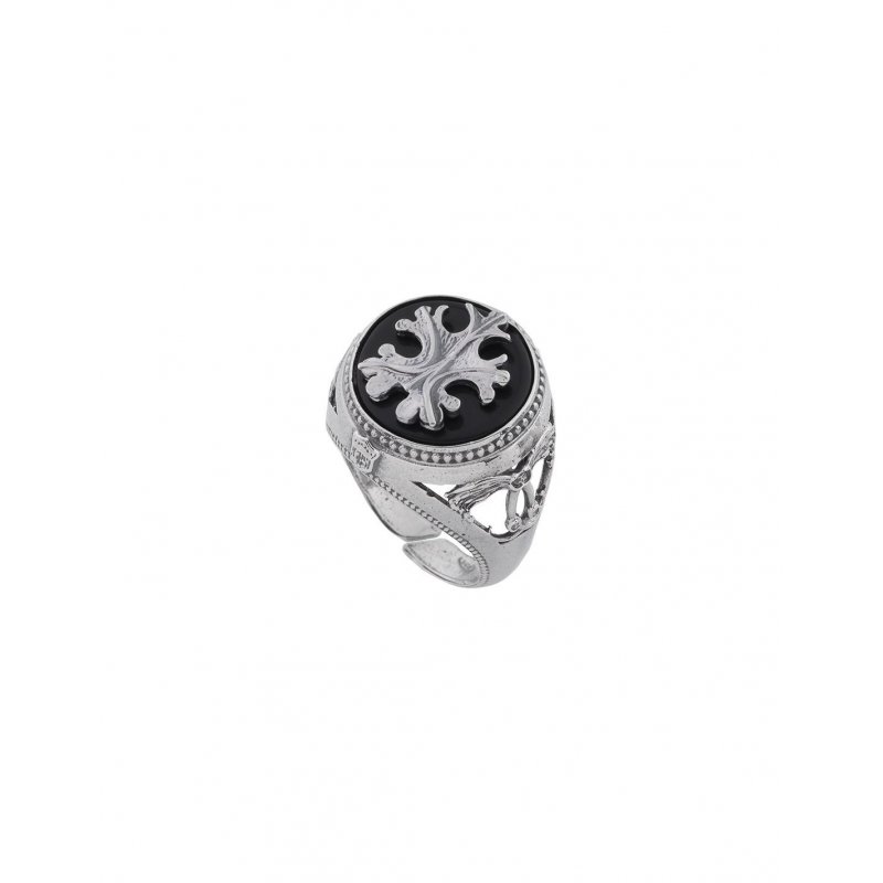 Spadafora - Anello Dettagli Florensi - Agata Nera - Argento