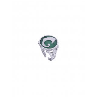 Spadafora - Anello Drago Verde - Argento E Agata