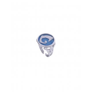 Spadafora - Anello Drago Blu - Argento E Agata