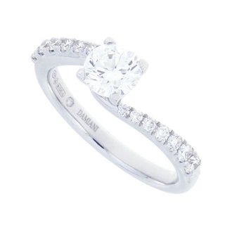 Damiani - Anello Promessa Pave' - Oro Bianco - Diamante