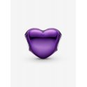 Charm Cuore Metallico Viola