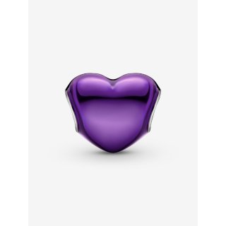 Charm Cuore Metallico Viola