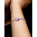 Charm Cuore Metallico Viola