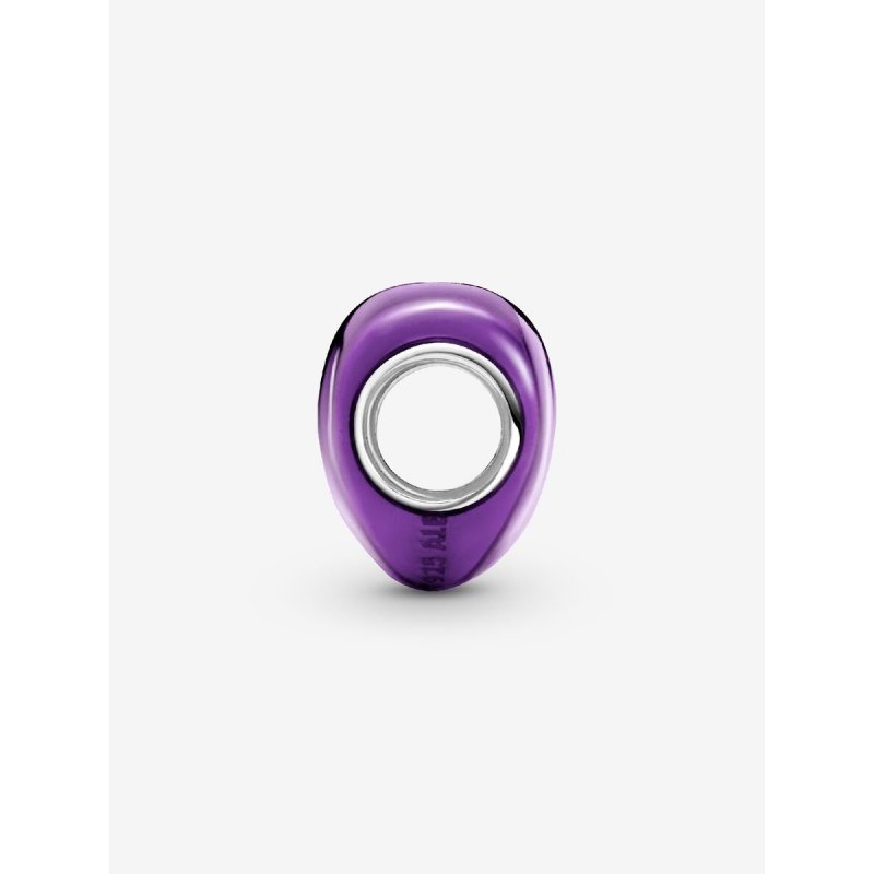 Charm Cuore Metallico Viola