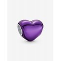 Charm Cuore Metallico Viola
