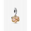 Charm Pendente Cuore e Infinito Rosa