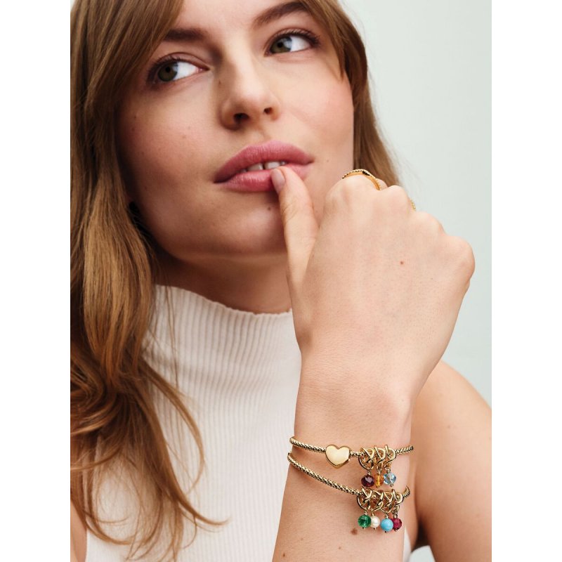 Bracciale Moments Maglia Geometrica con Chiusura a Cuore