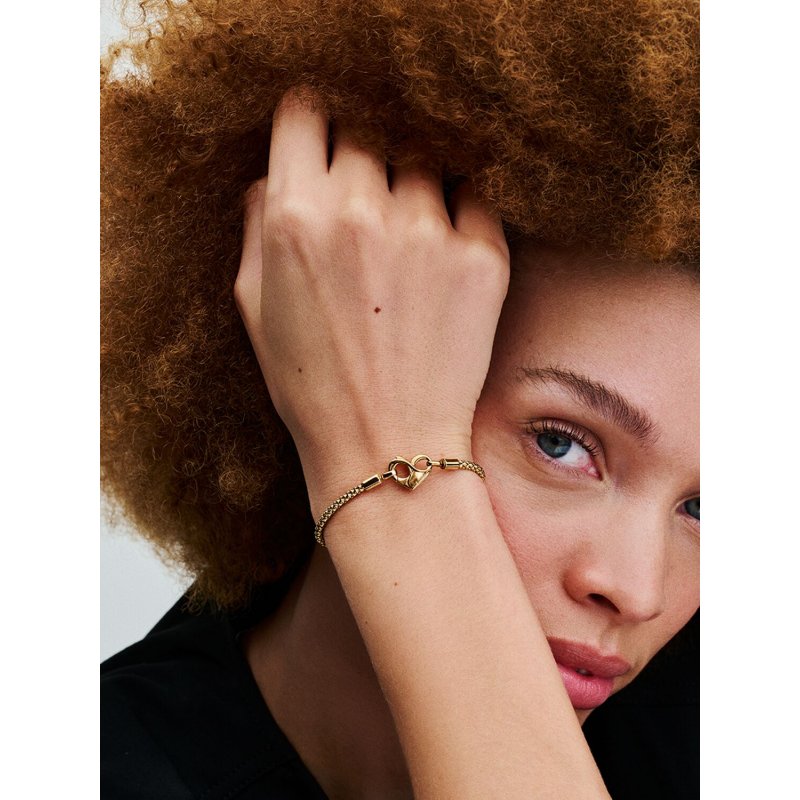 Bracciale Moments Maglia Geometrica con Chiusura a Cuore
