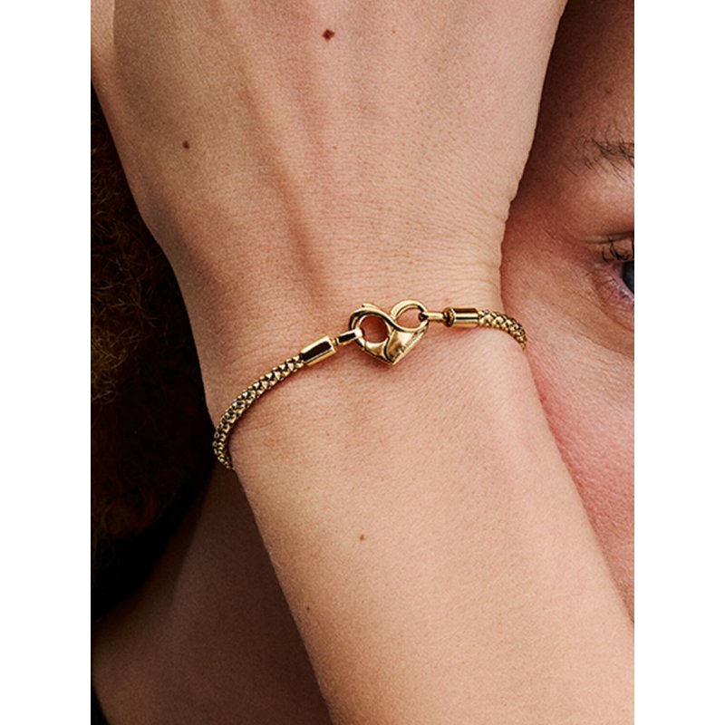 Bracciale Moments Maglia Geometrica con Chiusura a Cuore