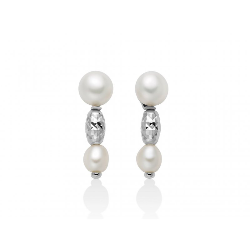 Miluna - Orecchini Pepite Perle - Argento 925