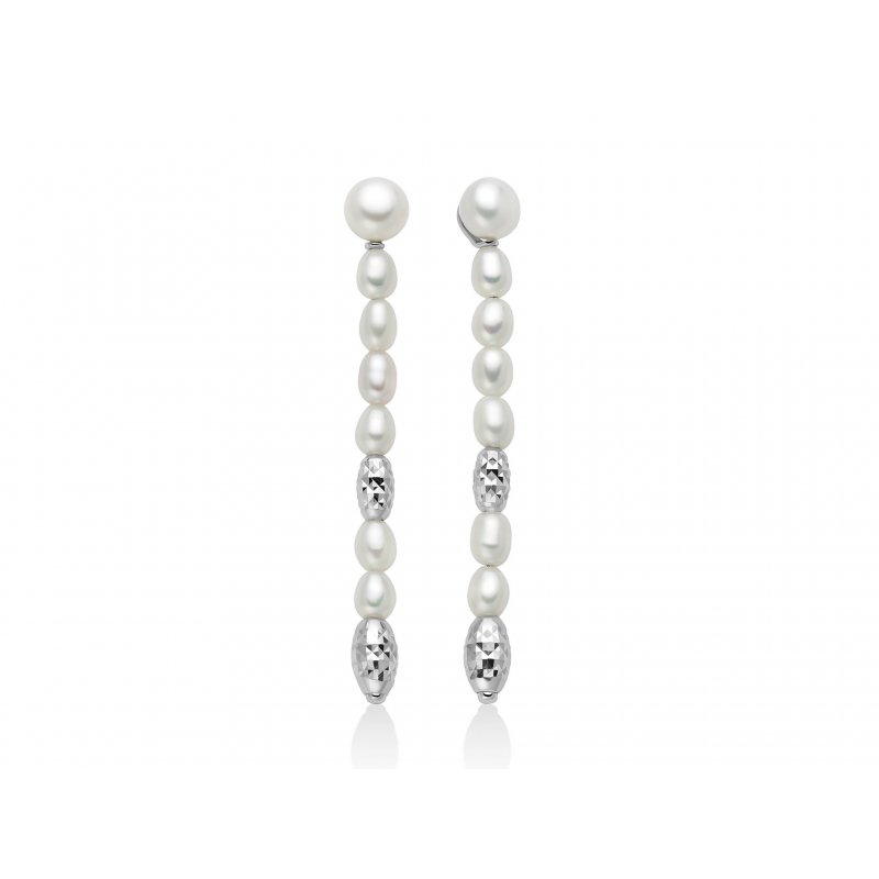 Miluna - Orecchini Pendenti - Perle - Argento 925