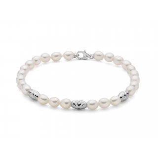 Miluna - Bracciale Pepite Perle - Argento 925 - Elegante