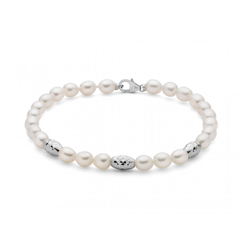 Miluna - Bracciale Pepite Perle - Argento 925 - Elegante