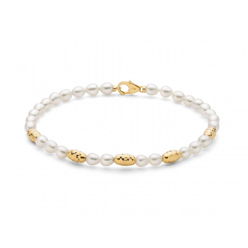 Miluna - Bracciale Pepite - Perle - Argento Dorato