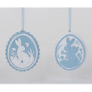 Cartai Bassanesi - Uovo Azzurro/Bianco - H 90 Mm