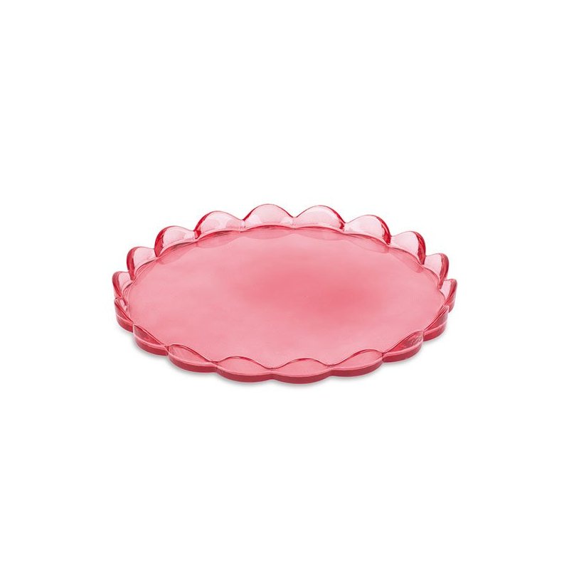Cartai Bassanesi - Vassoio Vetro Rosa - Ø 250 Mm