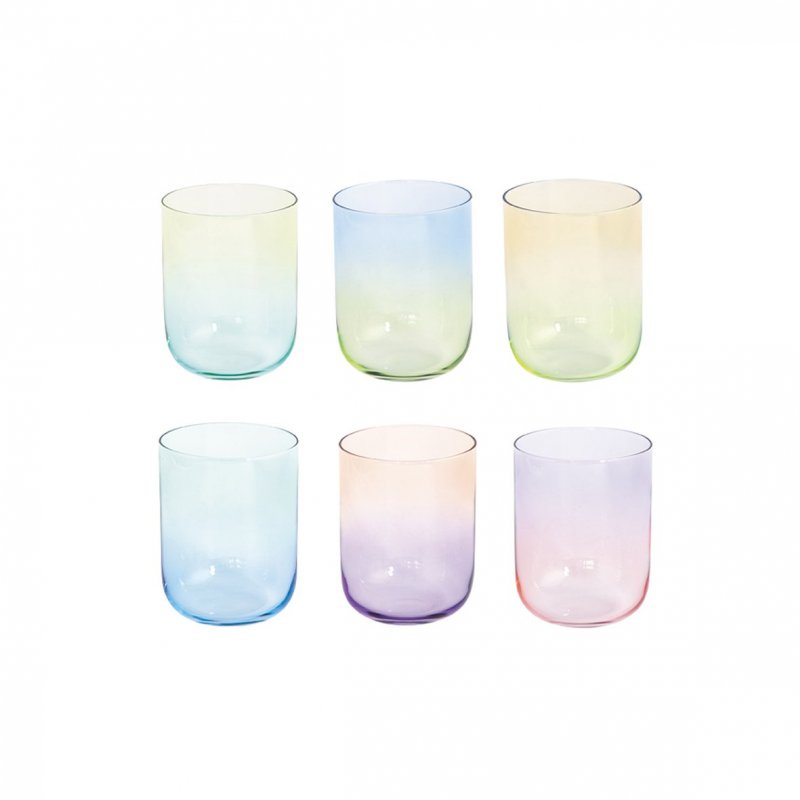 Easy Life - Set 6 Bicchieri Rainbow - Vetro - Colorati