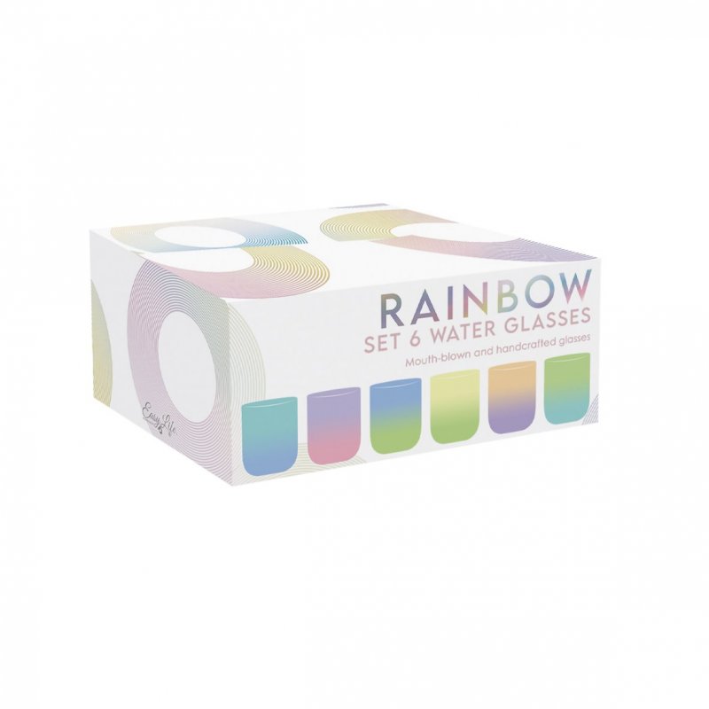Easy Life - Set 6 Bicchieri Rainbow - Vetro - Colorati