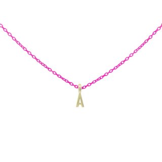 Rue Des Mille - Girocollo Lettera - Oro18Kt - Fucsia Fluo