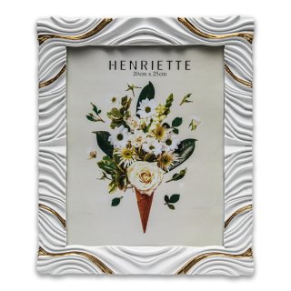 Henriette - Cornice Onda - Resina - Bianco E Oro