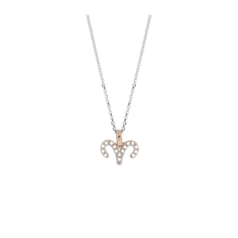 Salvini - Collierino In Oro Bianco/Rosa - Diamante Rotondo