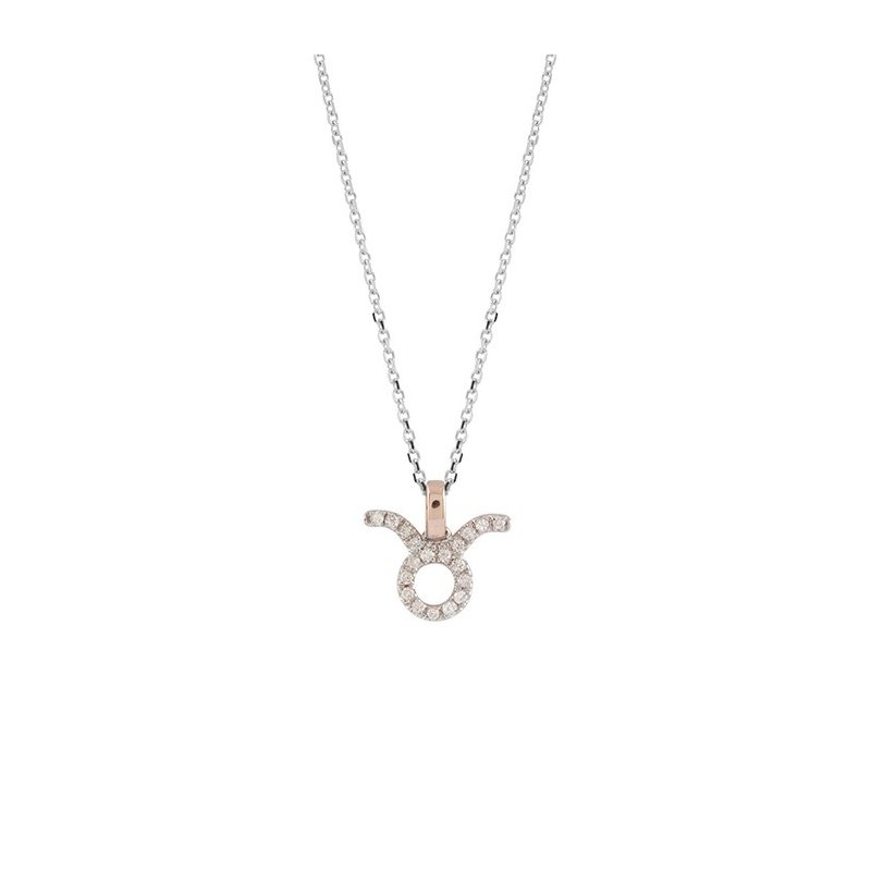 Salvini - Collierino In Oro Bianco/Rosa - Diamante Rotondo