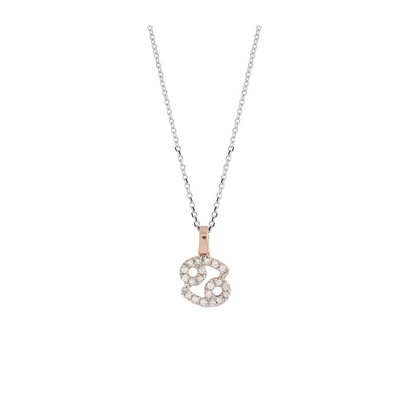 Salvini - Collierino In Oro Bianco/Rosa - Diamante 0.06Ct