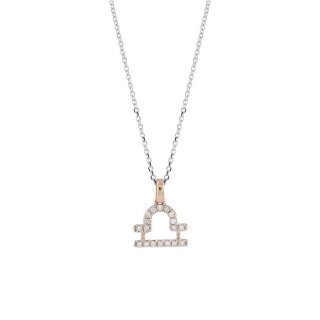 Salvini - Collierino In Oro Bianco/Rosa - Diamante Rotondo