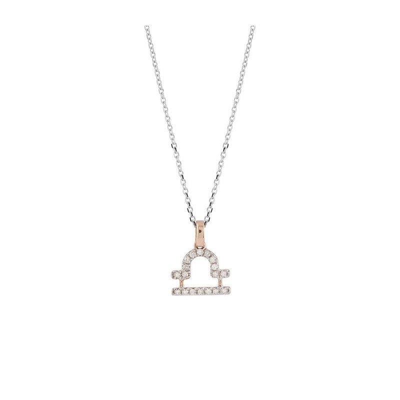 Salvini - Collierino In Oro Bianco/Rosa - Diamante Rotondo