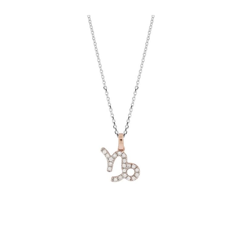 Salvini - Collierino Oro Bianco/Rosa - Diamante 0.06Ct